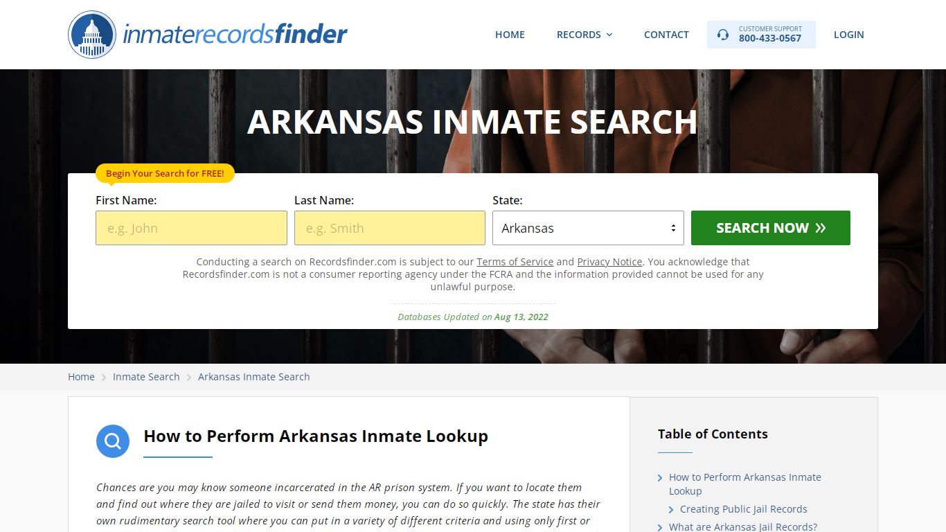 Arkansas Inmate Search - Jail & Prison Records Online