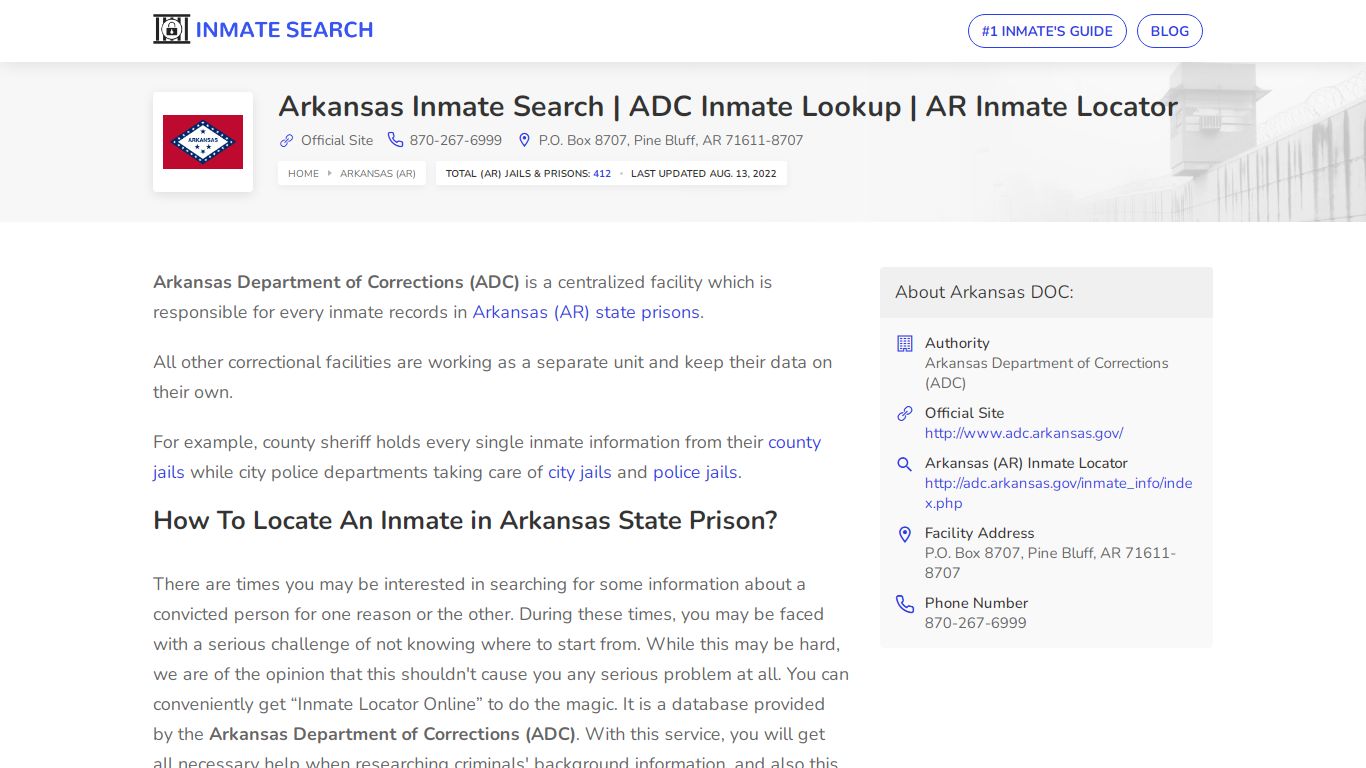 Arkansas Inmate Search | ADC Inmate Lookup | AR Inmate Locator